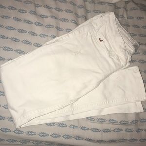 Hollister Low Rise White Jeans with Zipper Detail